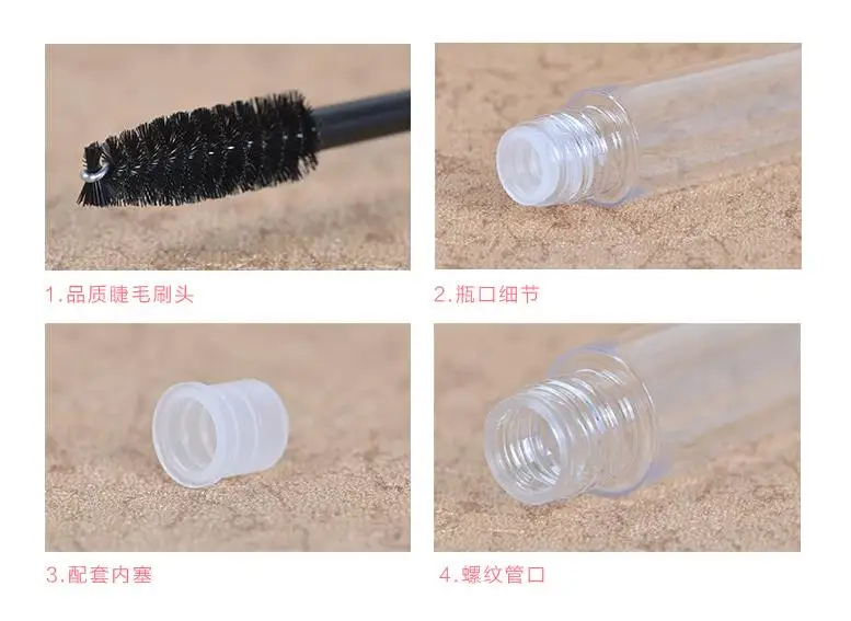 
Wholesale 10ml Plastic Clear empty mascara wand tube bottle mascara packaging tube with mascara brush 