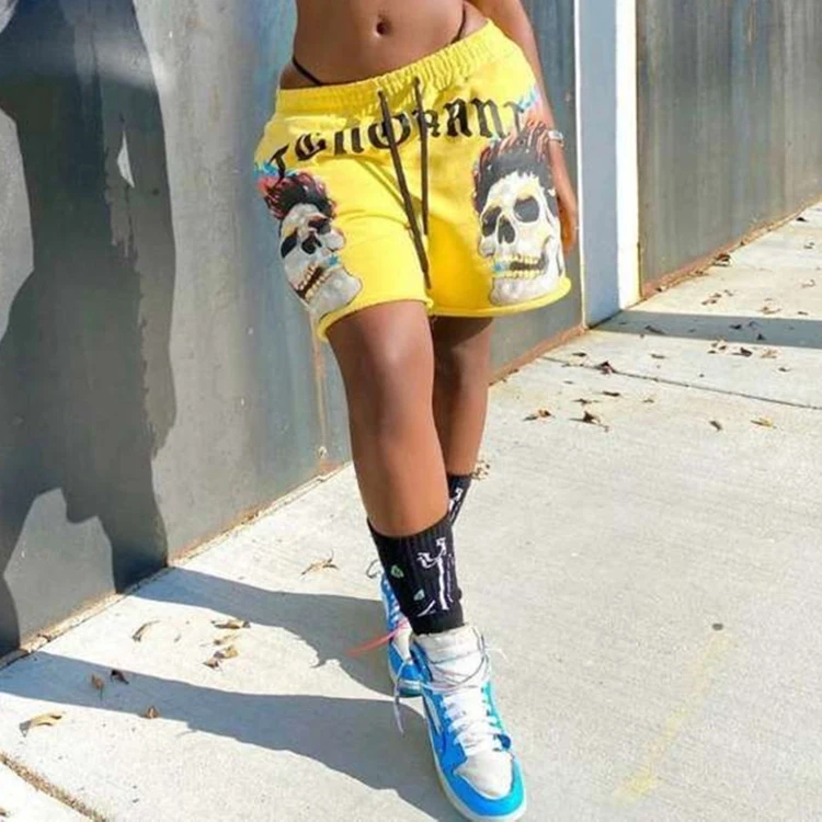 

Personality Letter Print Street Wear Low Waist Short Women's Pants Pocket Hip Hop Short Pants Summer Women Apparel, Multi colors