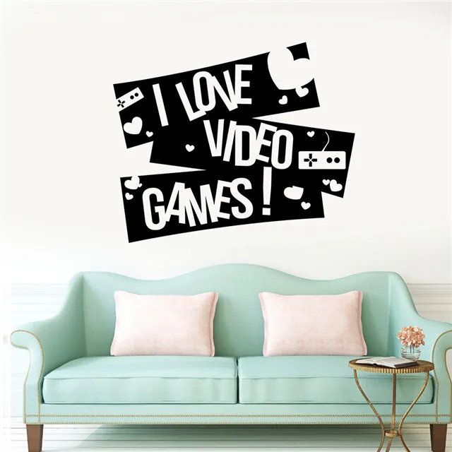 

Game Wall Sticker I Love Video GAME Customized Game Sticker Wholesale, As picture