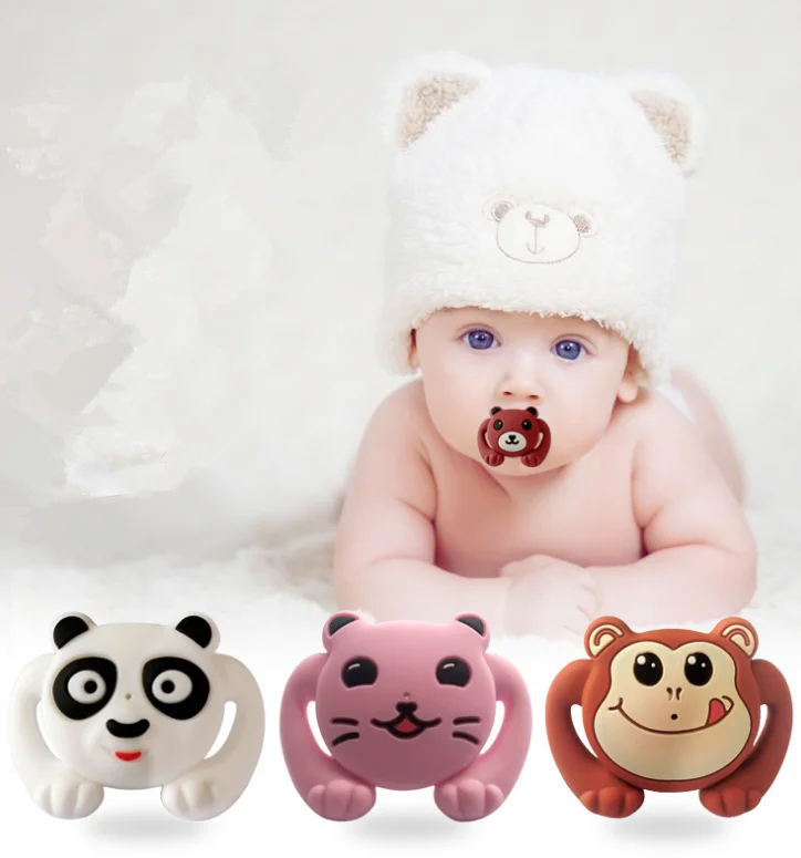 

YDS BPA Free Newborn Infants Silicone Pacifier Cute Animal Baby Soother Funny Teeth Pacifier
