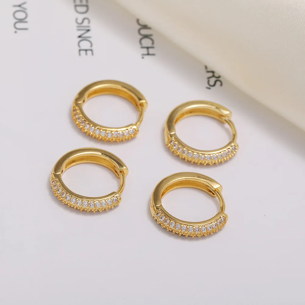 

High quality 18k gold plated elegant small earrings initial hoop girl luxury earrings for women