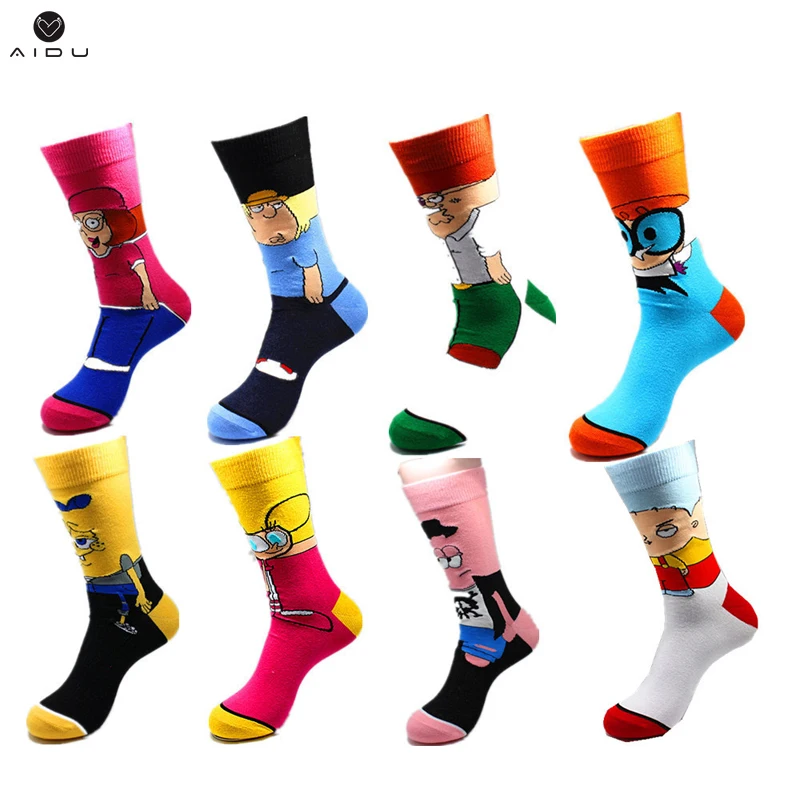 

3d fashion cute funny cartoon character tube sox cotton comfy socks with designs, As pics