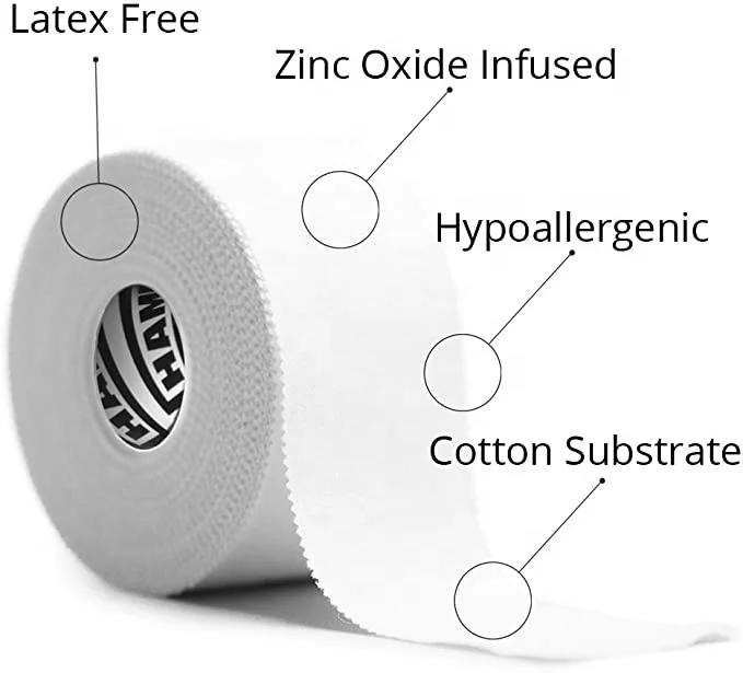 

Athletic Sports Tape | Strong Easy Tear |Perfect for Bats/Lacrosse/Hockey Sticks/Climbers and Boxing sportstape, White