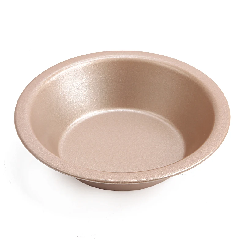 

CHEFMADE 0.6mm Carbon Steel Non-Stick Coating Champagne Gold Mini Round Tart Pan For Oven and Baking