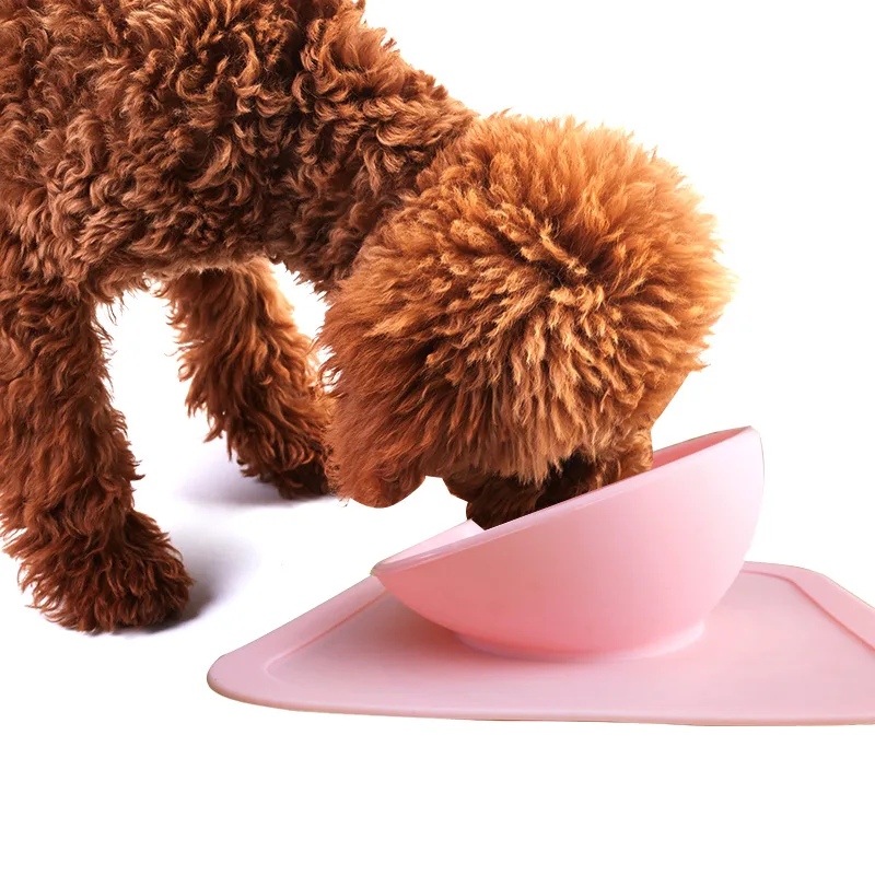 

Silicone Dog Bowl Pet Dog Food Basin Cat Water Basin Custom Logo Integrated sucker pet bowl tilt