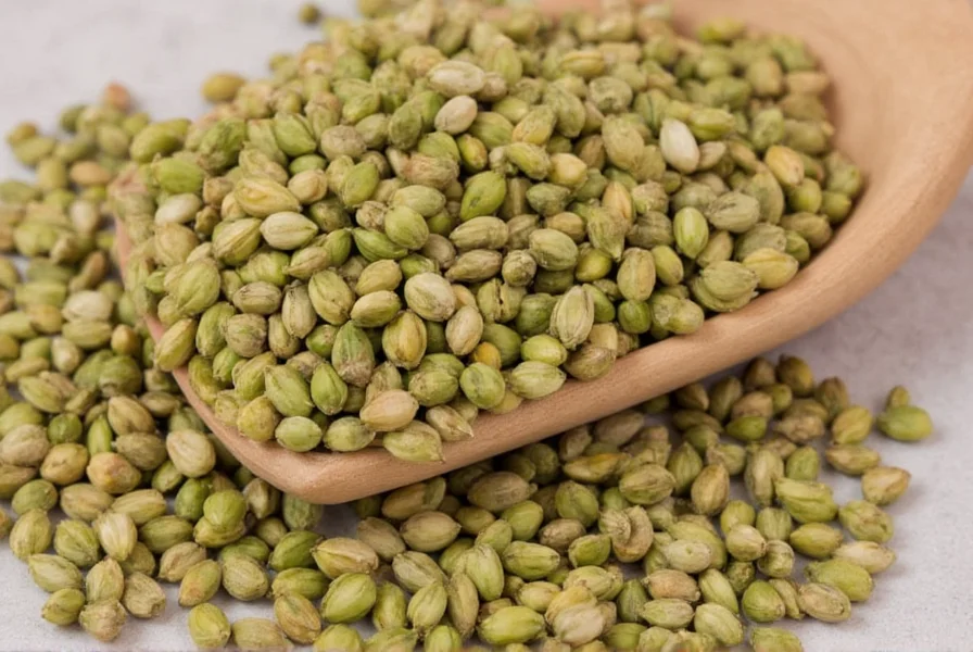 Cardamom seeds being ground in mortar and pestle