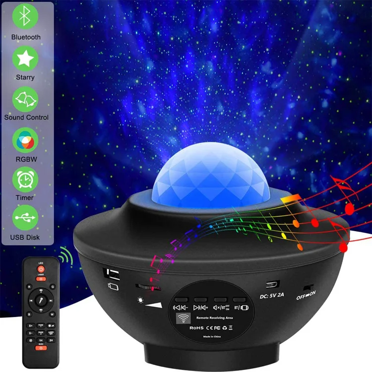 
2020 Hot Seller Remote control Bluetooth Speaker Galaxy LED Night Light Starry Sky Projector for Room Decoration 
