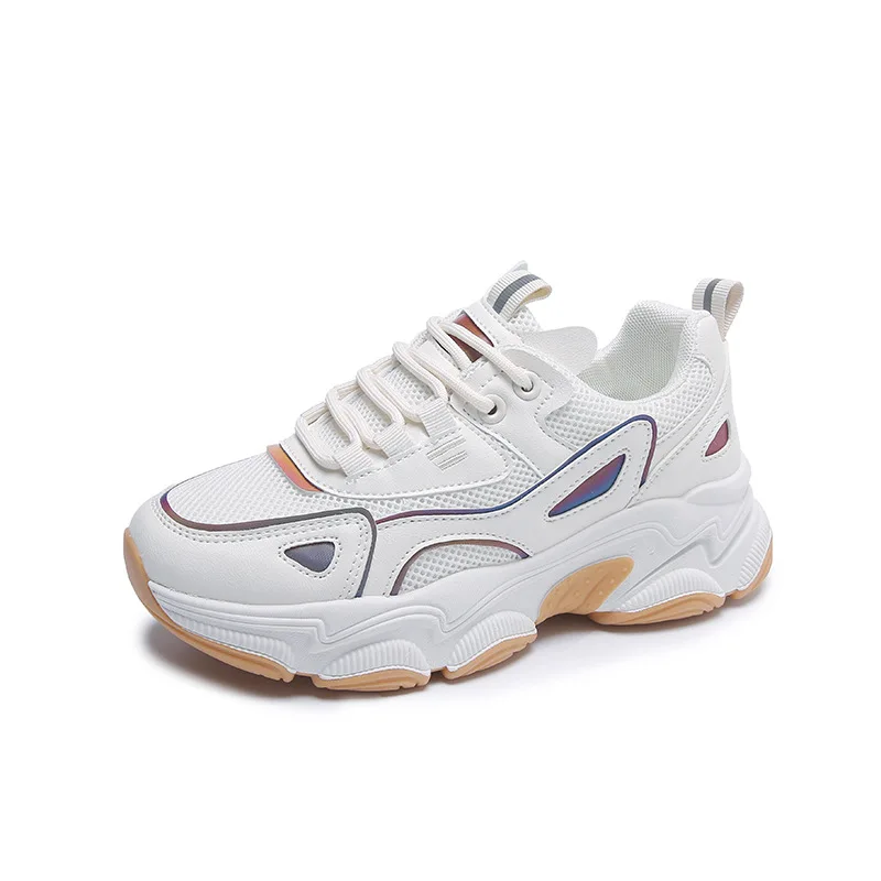 

Best Sell White Color Mesh Lining Material Blue Color Chunky Shoes
