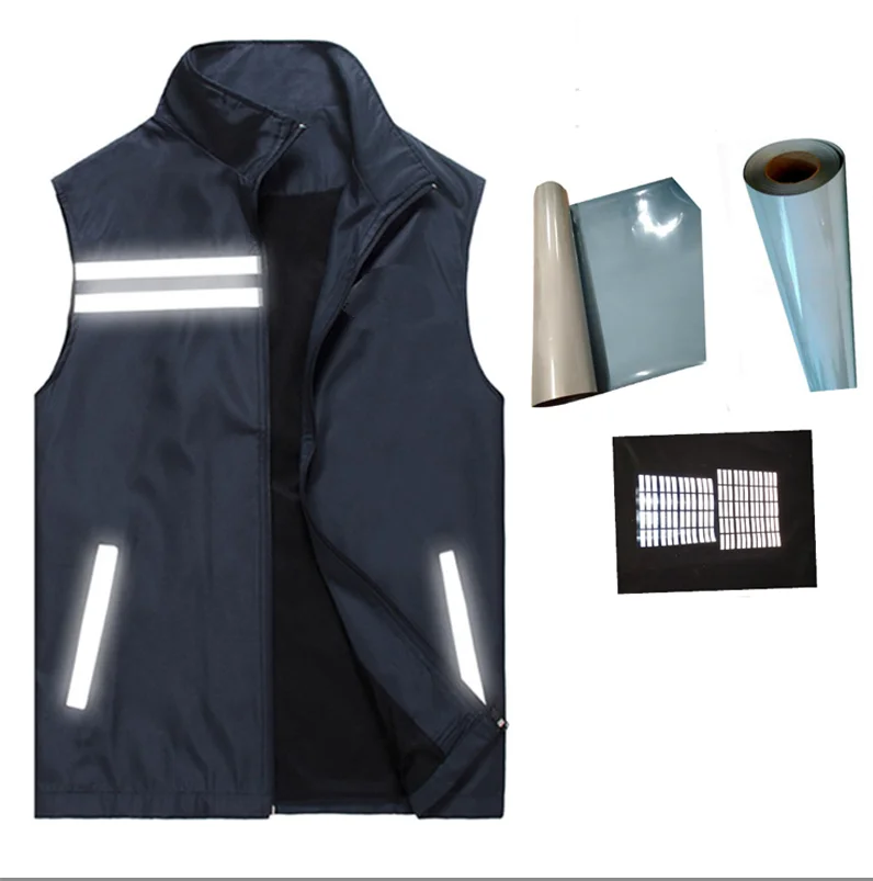 High Light TPU Elastic Silver Grey Reflective Heat Transfer Film Vinyl for Reflect Clothes Print Lettering logo Plotter Cutting
