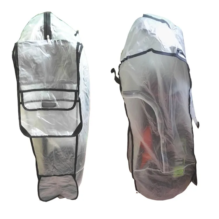 

PVC Waterproof Golf Bag Clear Rain Hood Cover with pocket