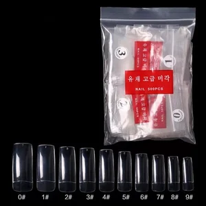 Wholesale Top quality 500pcs artificial false nail tips Nail Art Tools Transparents french  nail tips