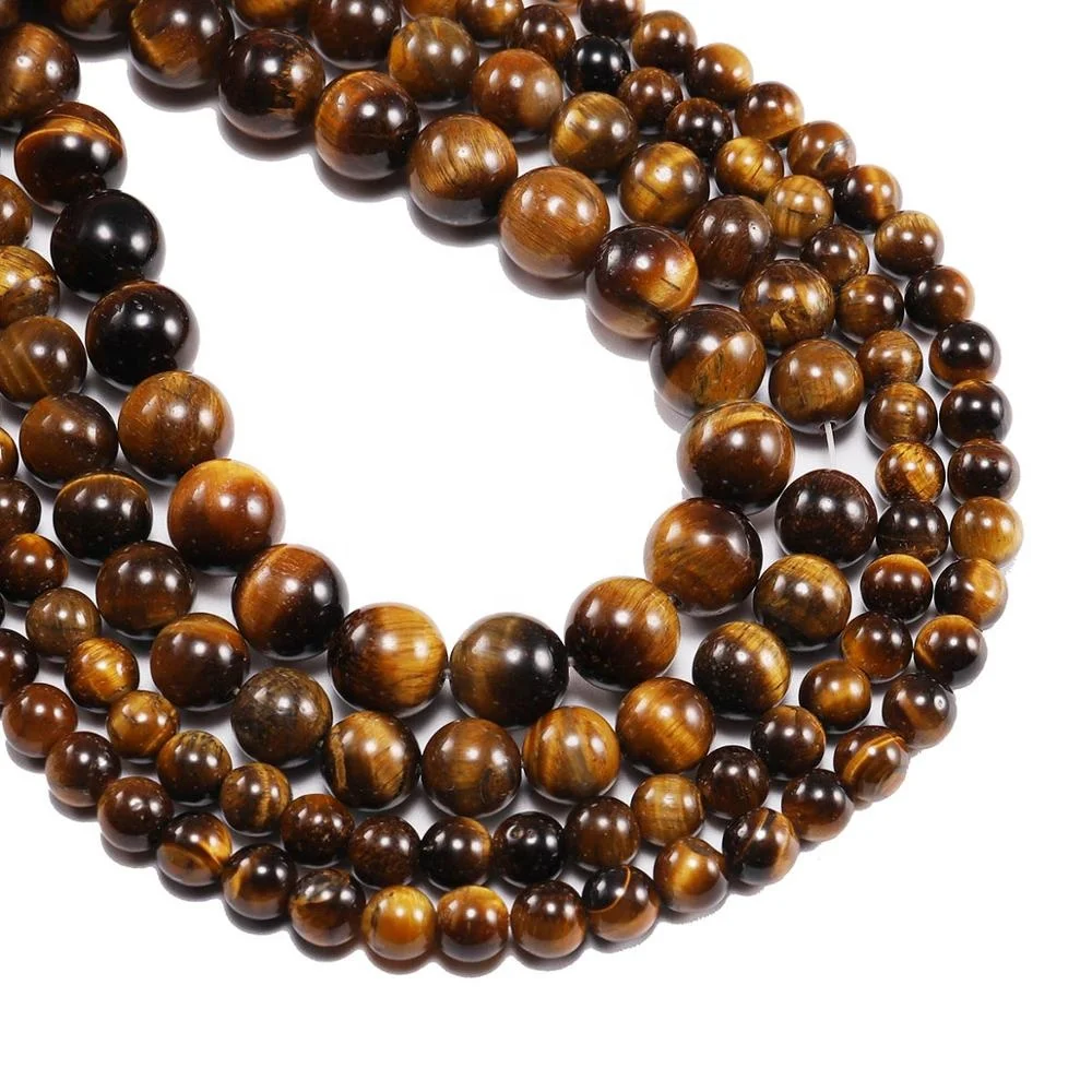 

1strand/lot 4/6/8/10/12 mm Natural Stone Tiger Eye Agates Round Beads Loose Spacer Bead For Jewelry Making DIY Necklace Bracelet, Black white yellow red blue brown purple green