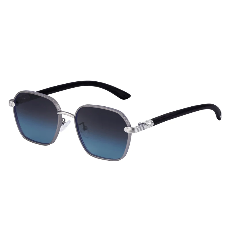 

2023 New Stylish Custom Logo luxury retro Mens Shades Small Frame Rectangle Sunglasses Wooden Sunglasses Men
