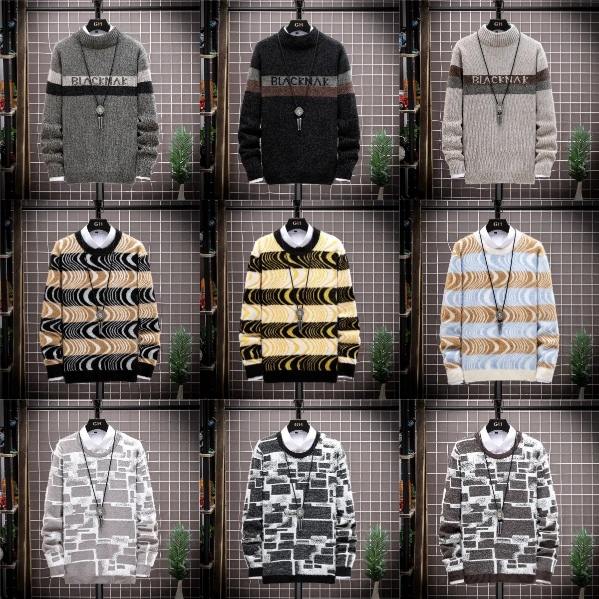 

New product Sweater men's clothing manufacturer thick sweater men's knitted jacquard sweater factory
