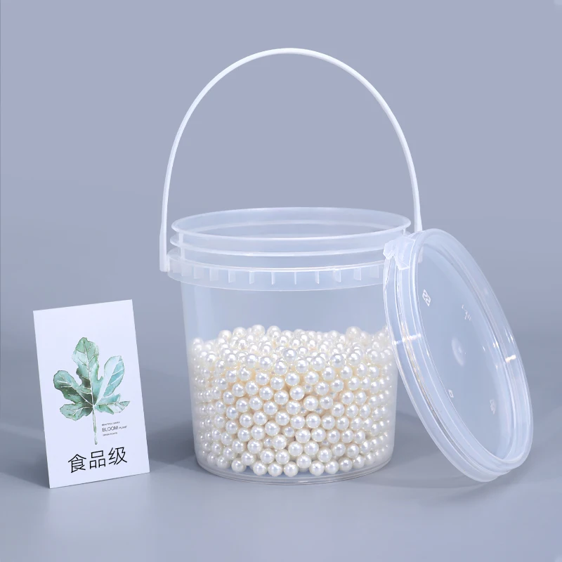 

UMETASS Wholesale 1L Clear Plastic Candy Popcorn Cookie Bucket With Lid Handle
