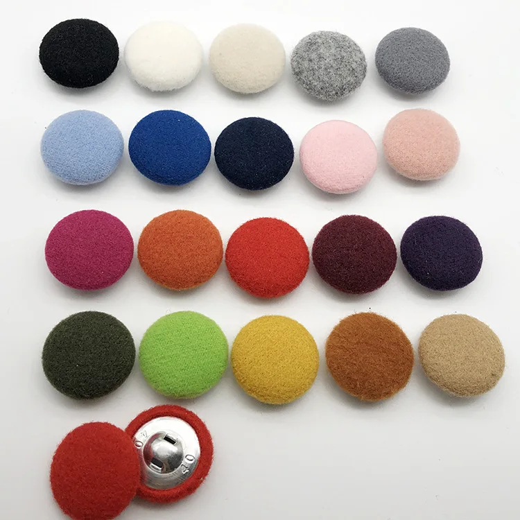 Colorful Shank Flat Pignose 12mm/20mm Cotton Fabric Covered Mushroom ...