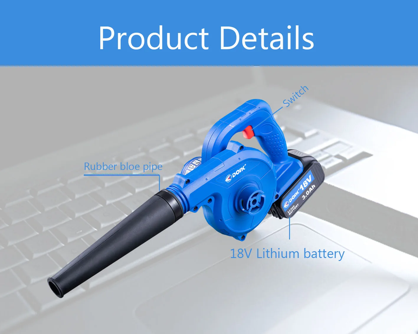 
DONK M36CFJ 4.0AH 18V Lithium Battery High Pressure Cordless Electric Leaf Mini Air Blower Price 
