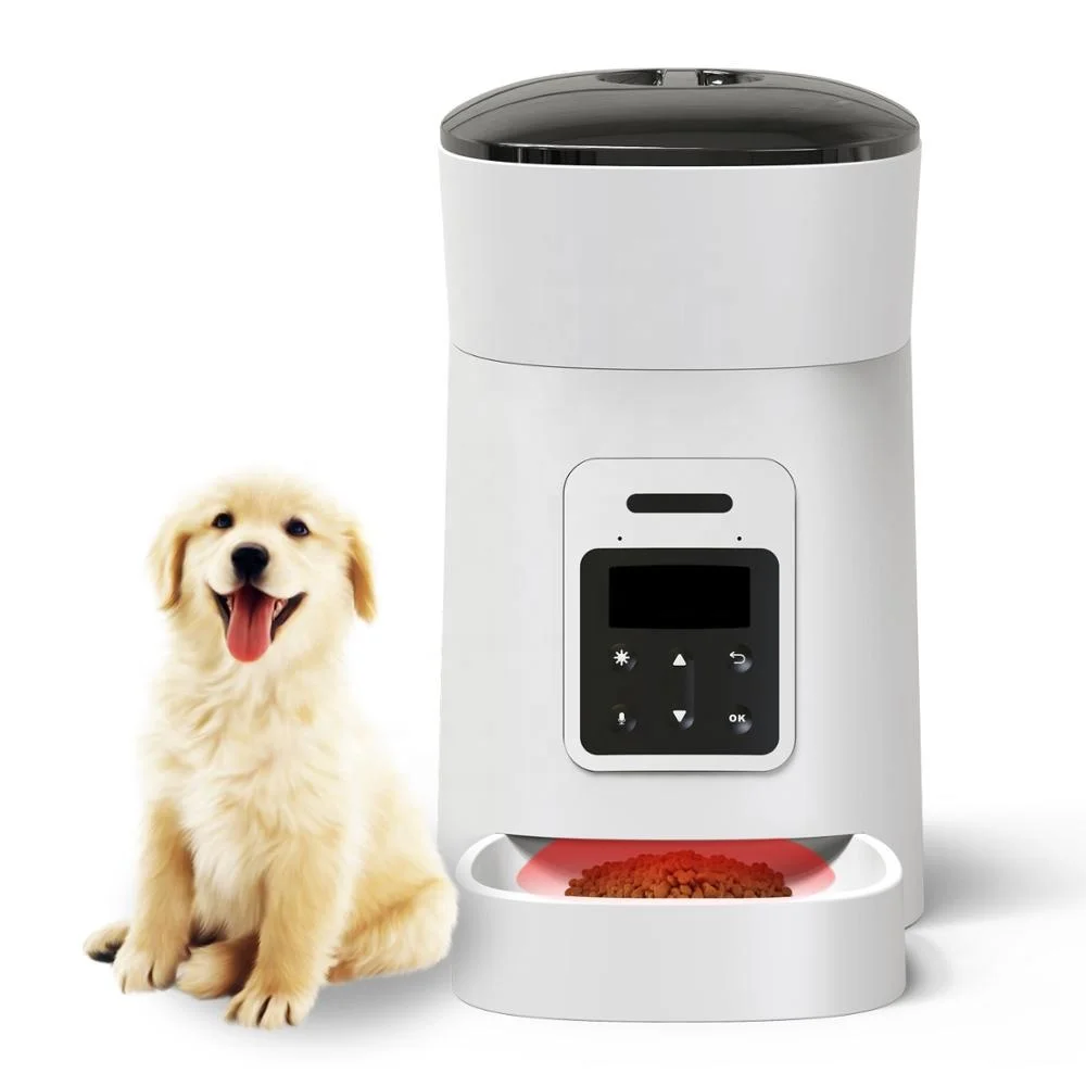 

Newest Non-Toxic Plastic Automatic Pet Dog Cat Food Feeder, White/black