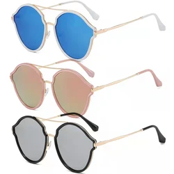 2021 Fashion Sunglasses Custom Double Beam Mens Oversized Sunglasses Newest Ladies Frame Shades Glasses 2022