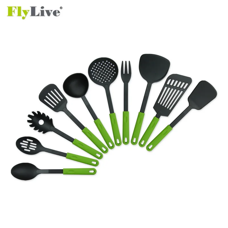 
Wholesale Non-stick PP Handle Kitchen Utensils Colourful Nylon Home Cooking Tools Set Of 6 Pieces 