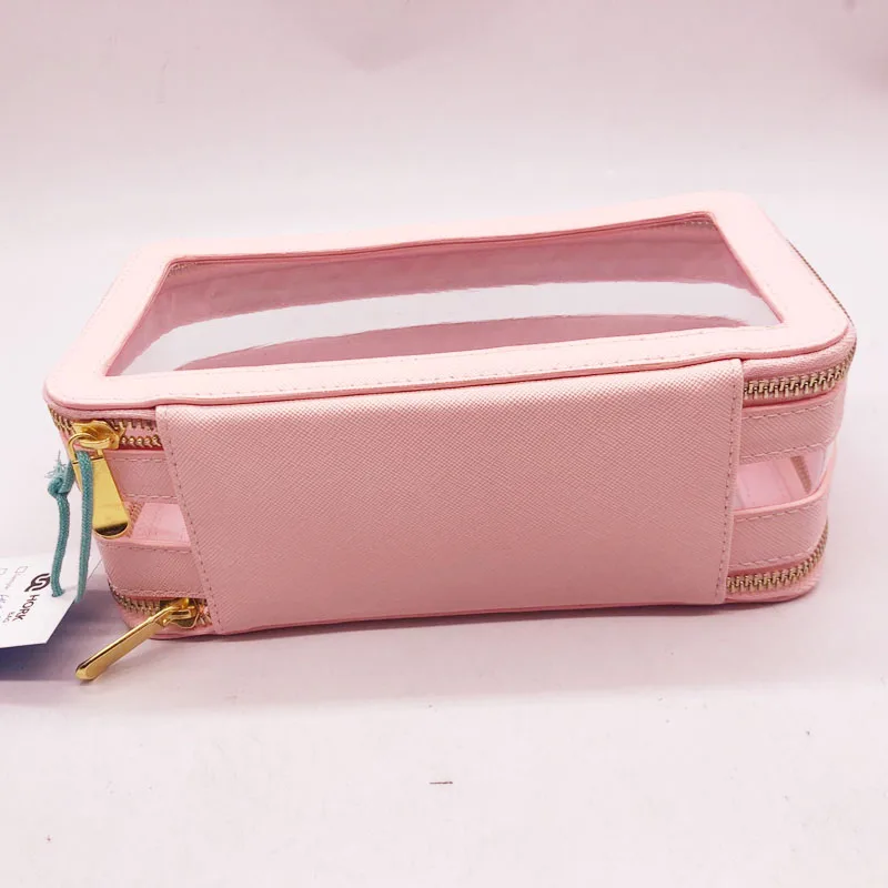 clear pink makeup bag