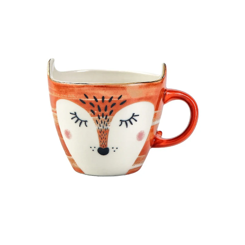 

Hot Selling Porcelain Fox Coffee Mug Creative Animal Mug, Panda, fox, cat, dog, tiger