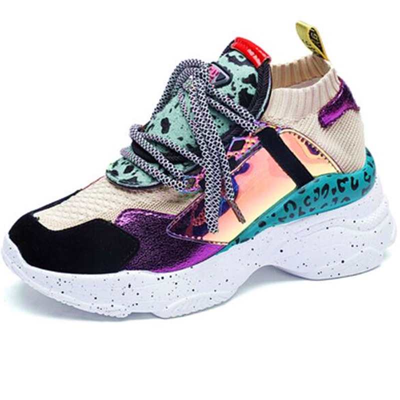 

Breathable Women's Chunky Sneakers Fashion Style Brand Women Platform Trainers 2020 Woman Shoes Lady Footwear Plus Size