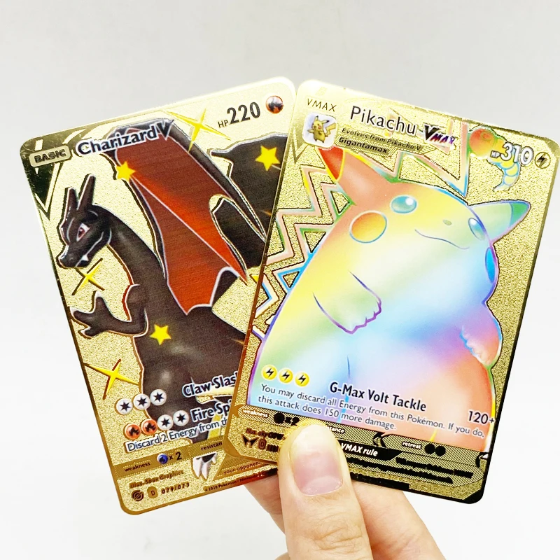

RTS Charizard Pocket Monster Card New Pikachu Vmax TCG Pokemon Playing Cards Poker