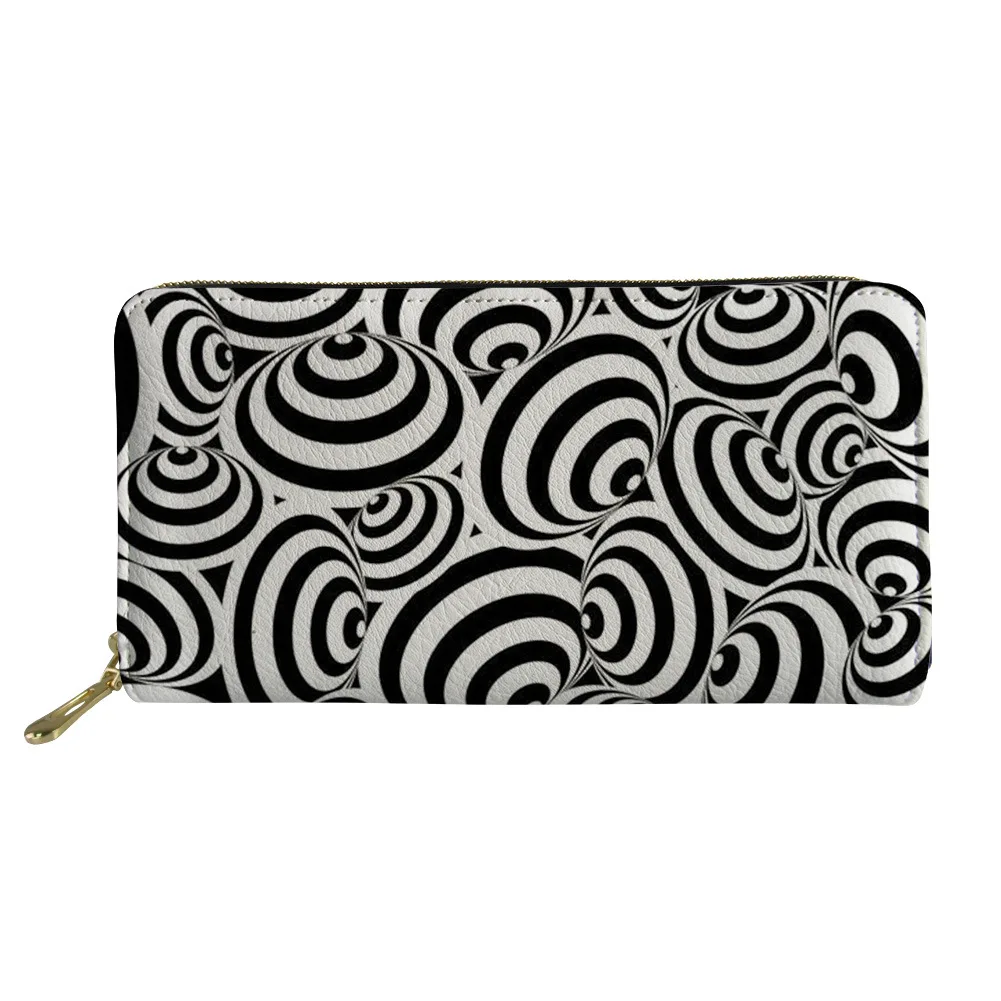 

Hot Seller Purses Black and white pattern Sublimation Printing Long Wallets For Women Designer Wallets Famous Brands Women