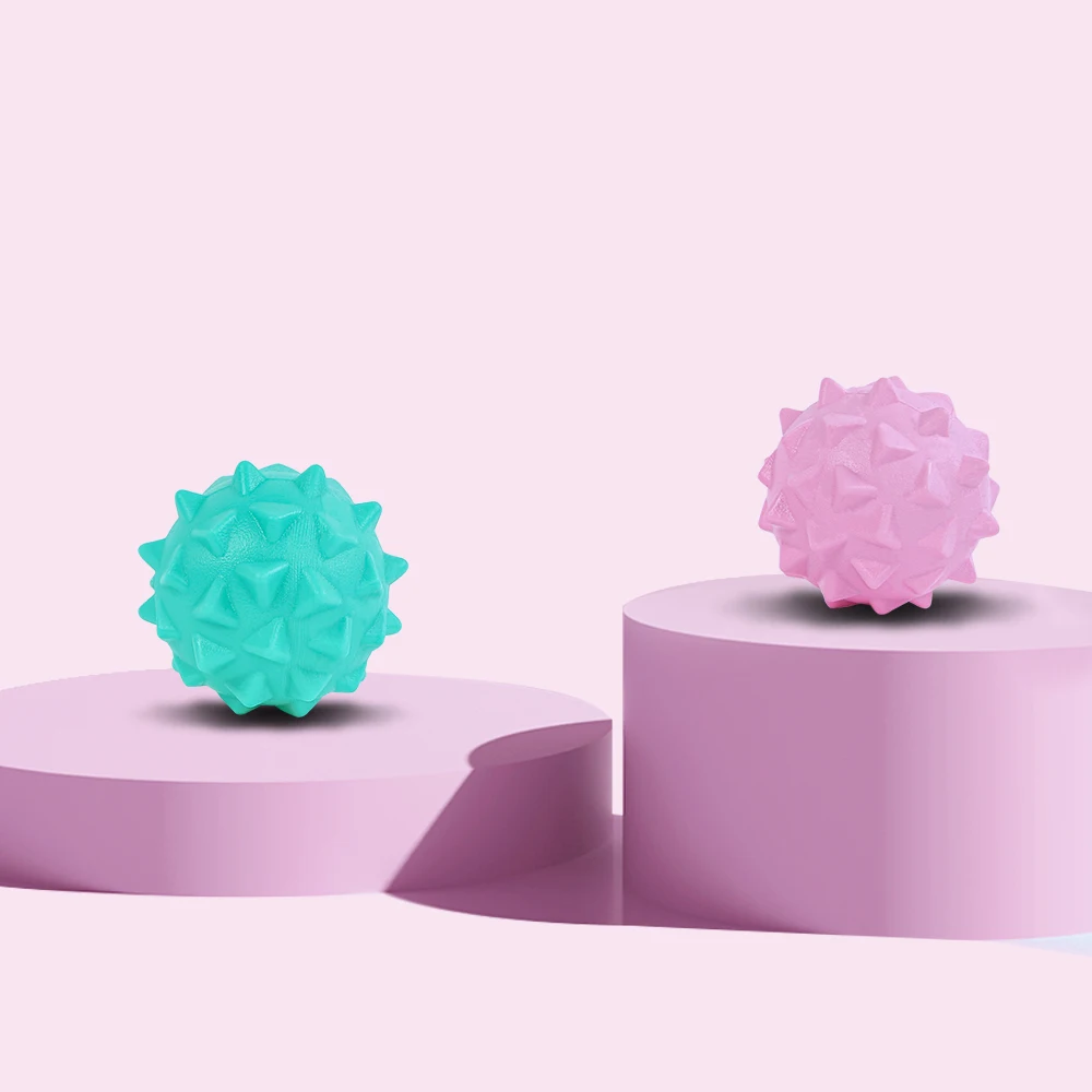 

6cm Muscle Massage Ball Portable Spiky Fitness Soft TPE Material Massage yoga ball, Yellow, blue,orange, pink