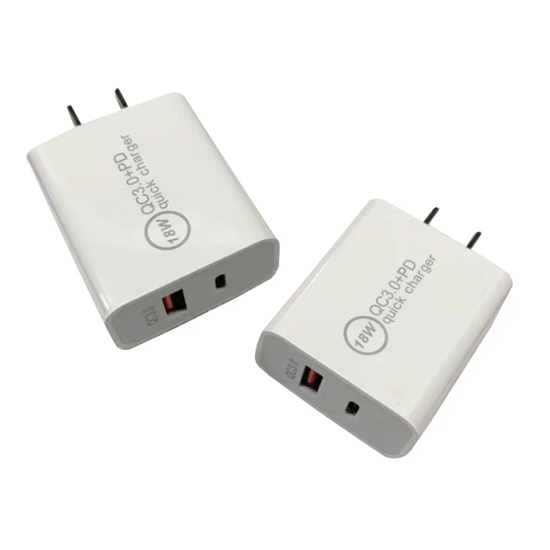 

Original Design 18W Multi Port PD QC3.0 Type C Mirco USB Fast Quick Charging Wall Charger For iphone 11 pro max, White/black