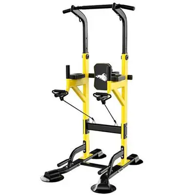 

DROP SHIPPING Fitness Power Tower Gym Pull up Bar Dip Station, Yellow, black