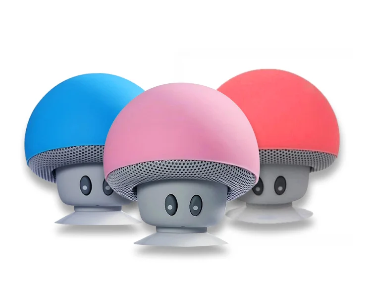 

China Manufacturer Phone Holder Waterproof Mushroom Portable Wireless Mini Speaker, Pink, blue, black, yellow