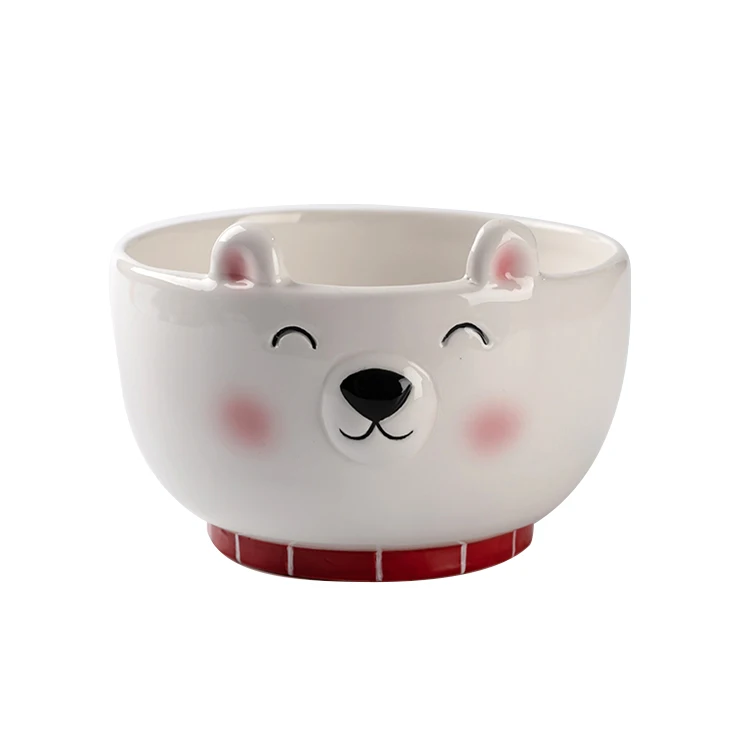 

Big Salad White Polar Bear Shape Ceramic Food Bowl