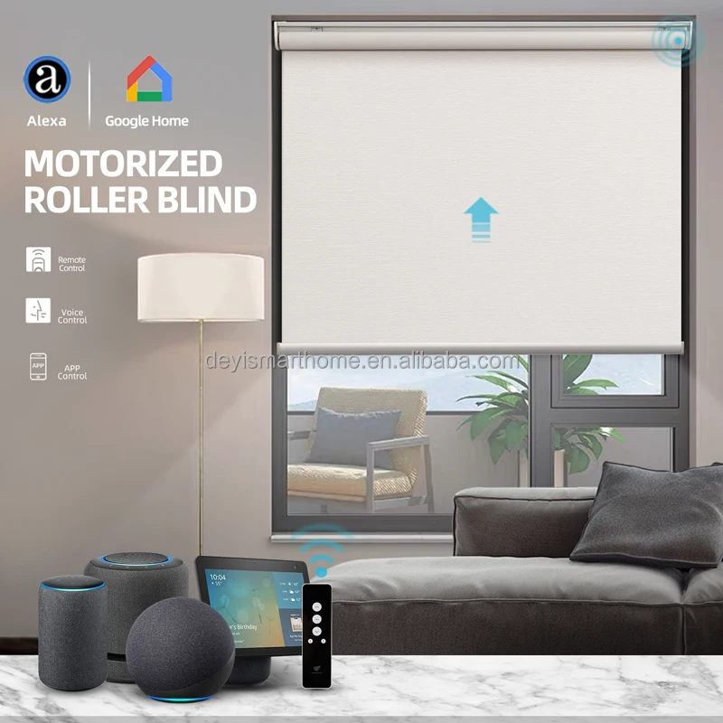 

Deyi Motorized Roller Blinds Day And Night Wifi Control With Smart Google Home Alexa, Customized color