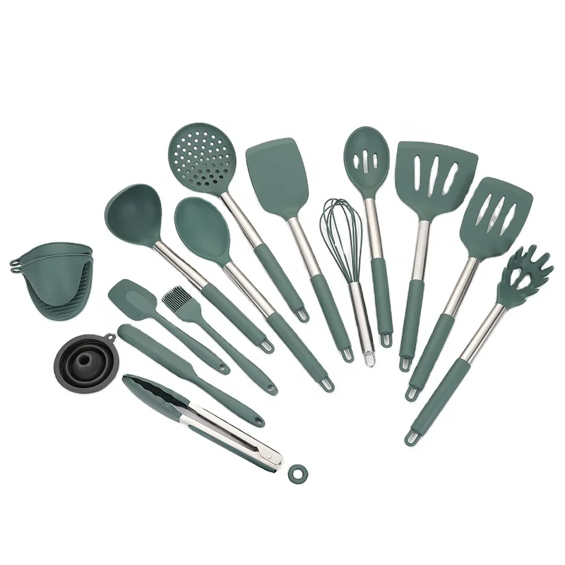 

Best selling products 2020 in usa amazon utensils supplier alat alat dapur dari logam cooking kitchen utensils set from china, Black, green or others