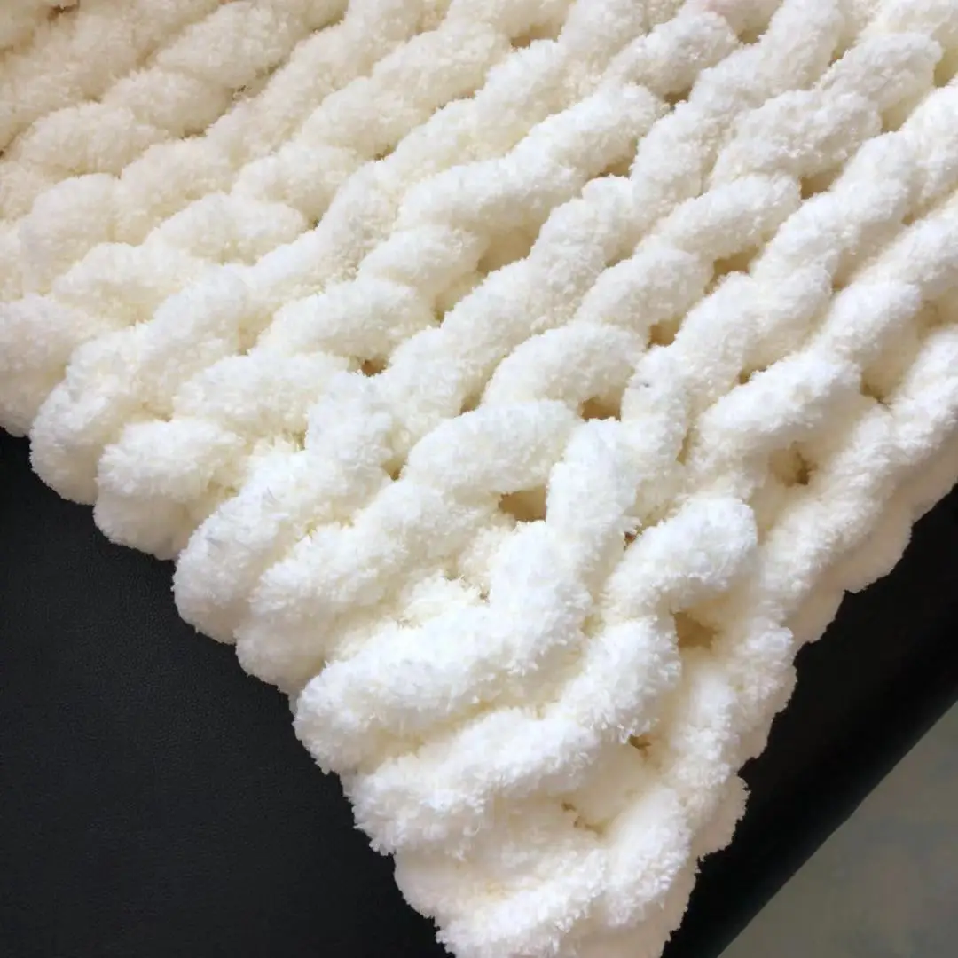 安全染色舒适超级矮矮胖胖的 20毫米雪尼尔毛毯纱