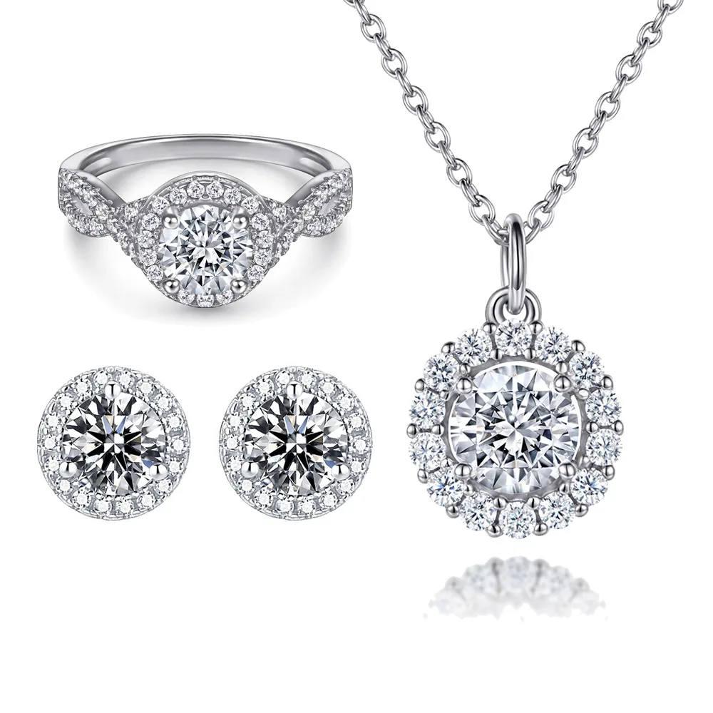 OEM ODM Service 925 Silver Zirconia Jewelry Set Manufacturer Bulk Fashion Jewelry for Women