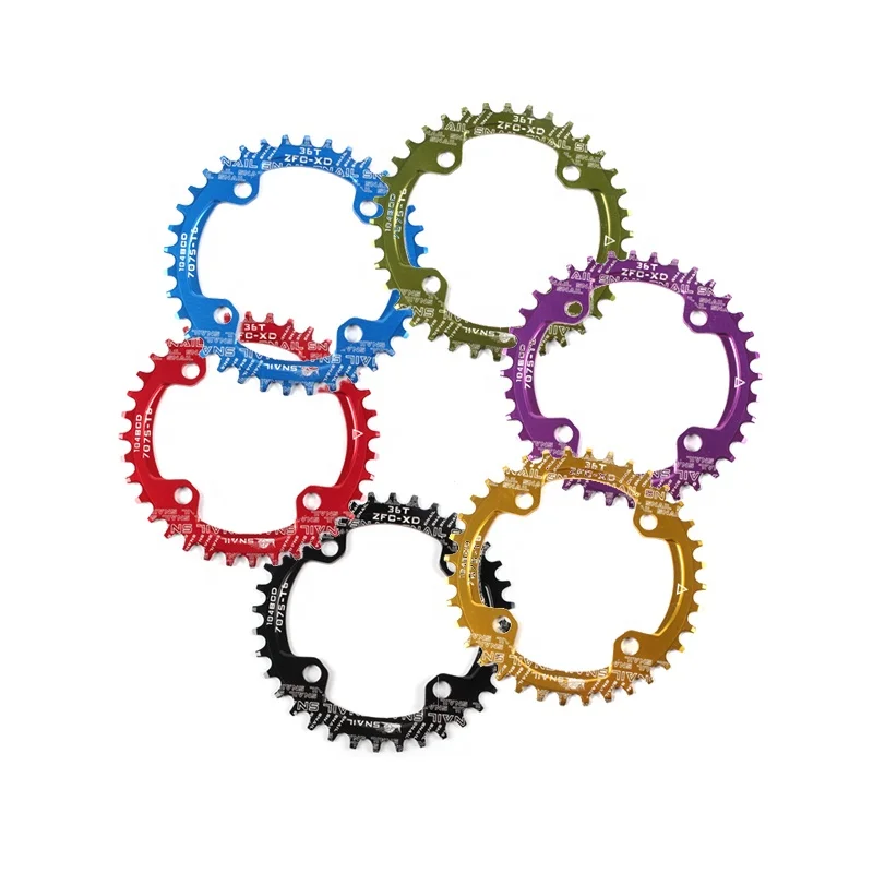 

Snail 104BCD chain ring mountain bike single disc oval chainring bicycle chain ring 32T 34T 36T, Red, purple, green, blue, black, gold