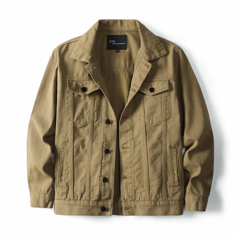 

2022 spring and autumn new trend stand-up collar single-breasted men's denim jacket