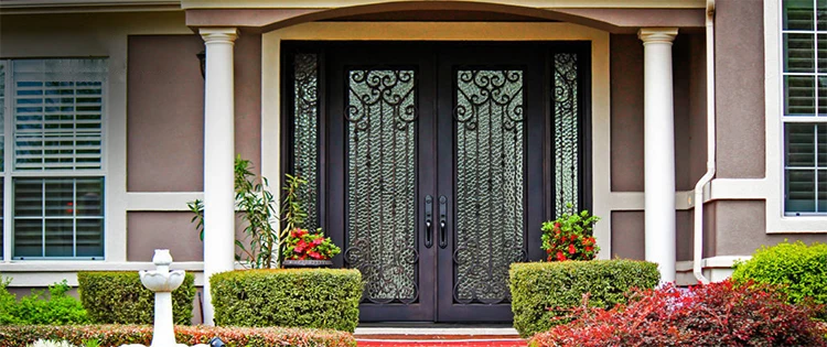 Exterior Entrance Luxury Front Wood Grain French Door Aluminium Villa Door