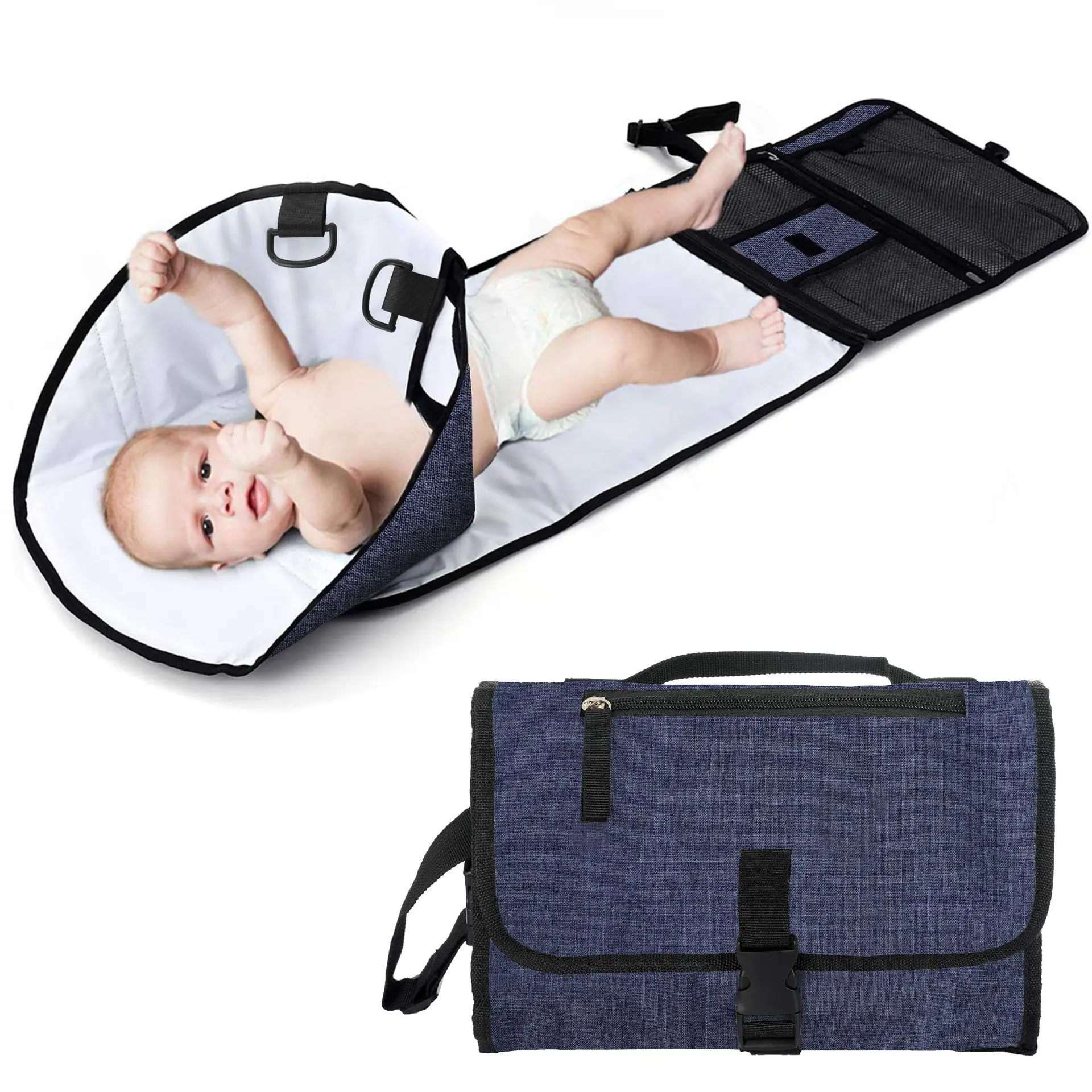 

J-2037 Waterproof foldable mat diaper portable changing pad cover Clutch Bag for baby