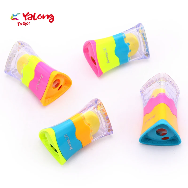 
YL191697 funny shape pencil sharpener double-hole sharpener mixed 4 color kids wanted 