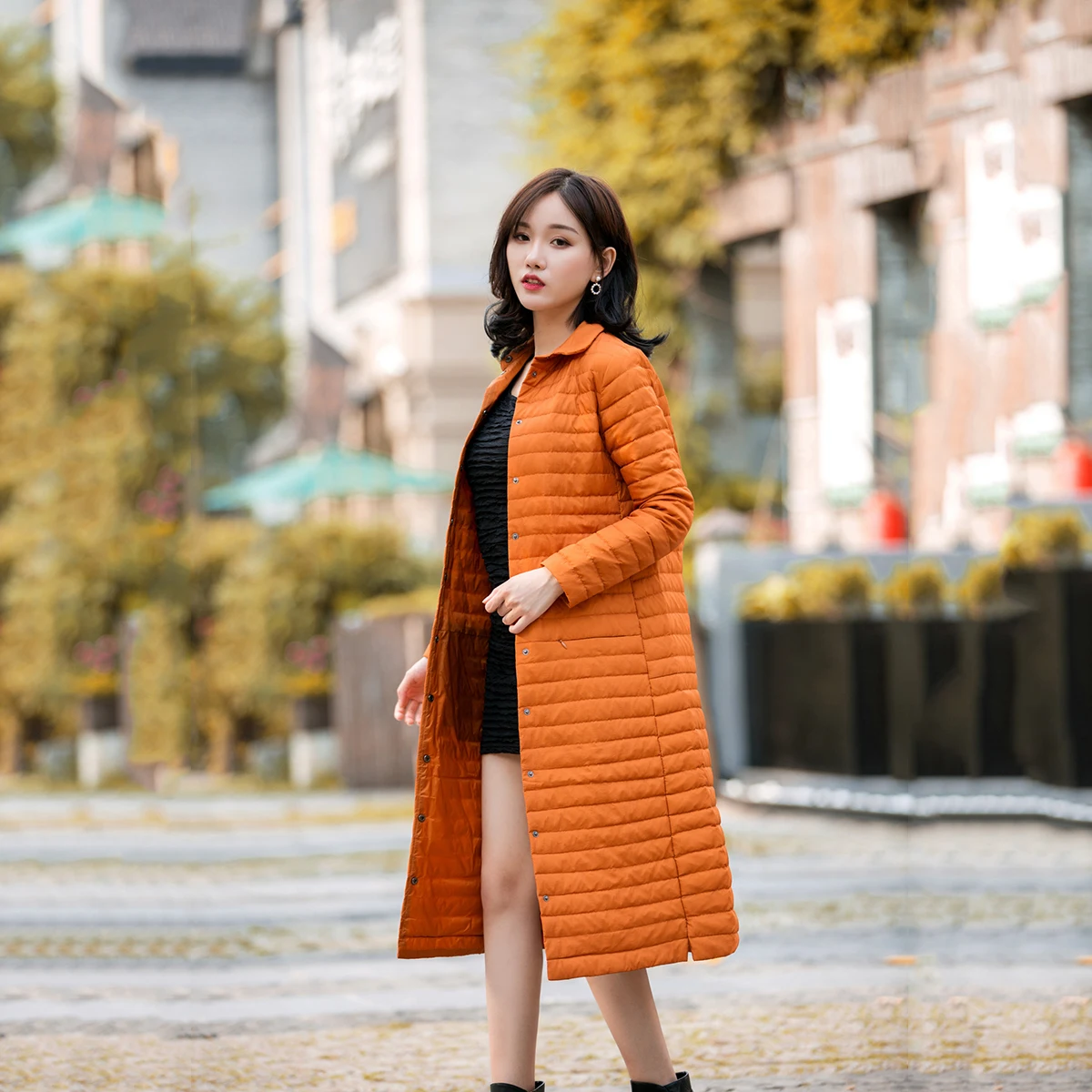 

Glossy ultra-light down coat for women winter coat for women colour matching, Picture color