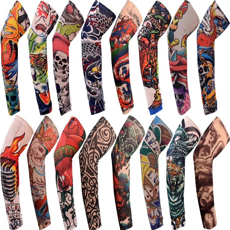 

High Quality Tattoo Cool Athletic Uv Protection Basketball Arm Sleeve Golf Sport Compression Arm Sleeves Football Women Running, White, black, red, blue, or as customer's requirment