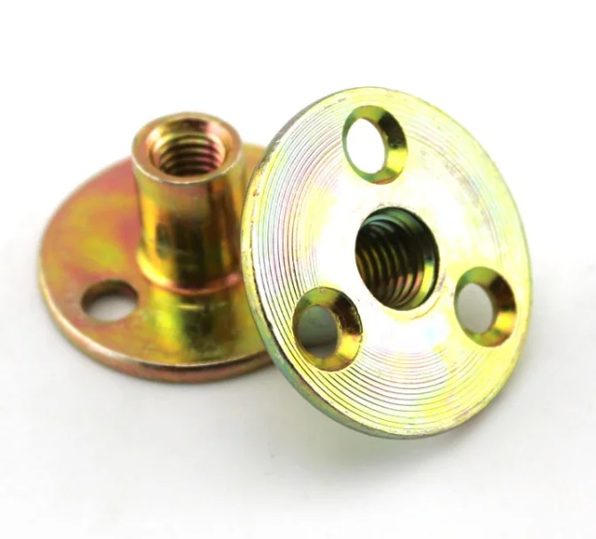 M6 M8 M10 M12 Climbing Wall Furniture Connector Iron Round Base Three