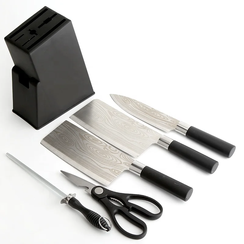 

Kitchen Stainless Steel Knife Set Chef Knife With Block Chef Knife, Black