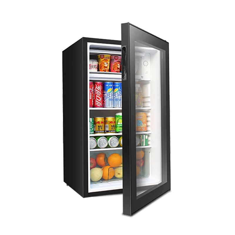 
62L/95L Hotel Glass Door Mini Bar Fridge Commercial Display Refrigerator Directly Cooling Mini Fridge 