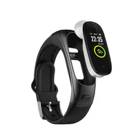 

OEM ODM talk band smart watch with bluetooth earphone wireless, 2in 1sport smart wristband watch earbuds watch with heart rate