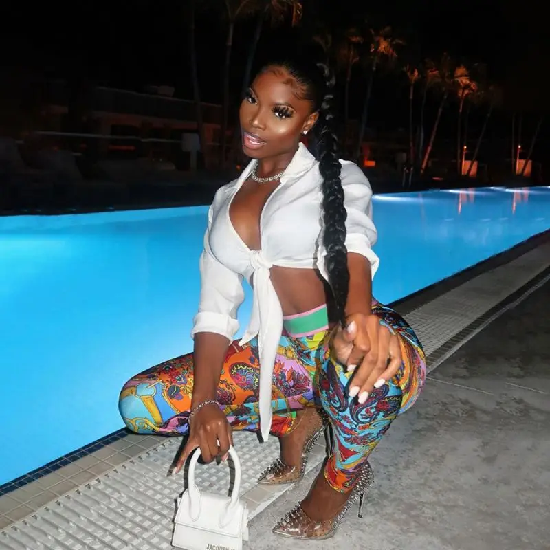 

Skinny 2022 Tracksuit Pants With Stylish, High-waisted Print For Women Fitness Long Pants